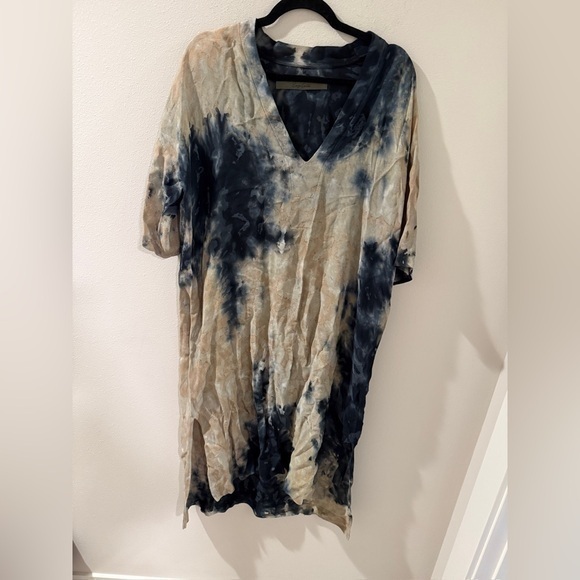 Enza Costa Women's Causal Tie Dye V Neck‎ Mini Dress - Size XS Extra Small - Picture 1 of 13
